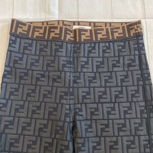 FENDI Logo black stretch trousers